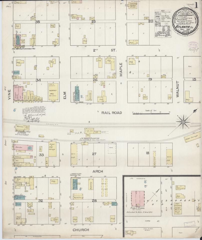 Sanborn Fire Insurance Map from Atlanta, Logan County, Illinois. (1887) – Map View