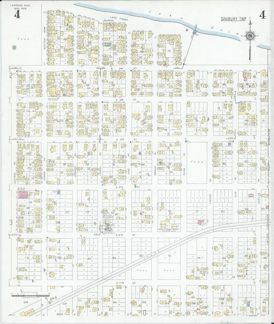 Sanborn Fire Insurance Map from Lakeside, Ottawa County, Ohio (1946), Sheet #0004 - Historic Sanborn Fire Insurance Map Print, vintage old map wall art, antique decor, genealogy gift, Ohio Ohio map