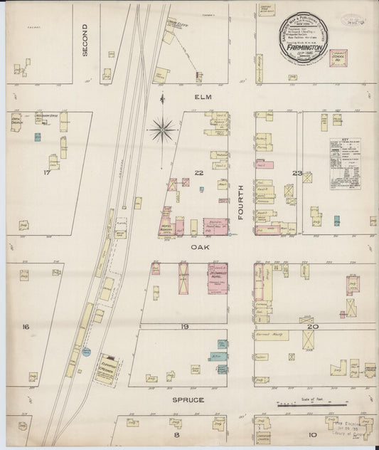 Sanborn Fire Insurance Map from Farmington, Dakota County, Minnesota (1885), Sheet #0001 - Historic Sanborn Fire Insurance Map Print, vintage old map wall art, antique decor, genealogy gift, Minnesota Minnesota map