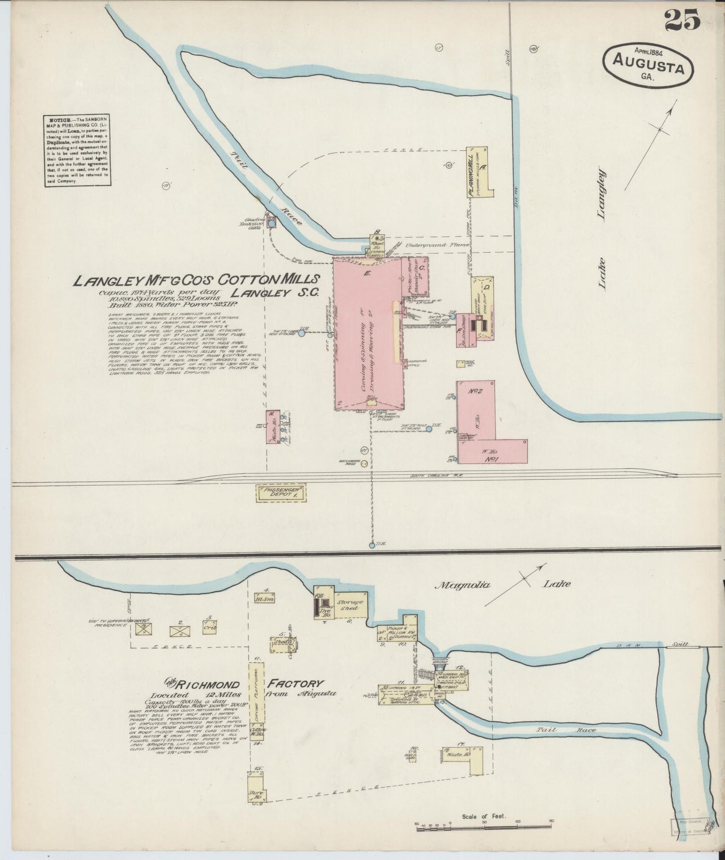 Sanborn Fire Insurance Map from Augusta, Richmond County, Georgia (1884), Sheet #0025 - Historic Sanborn Fire Insurance Map Print, vintage old map wall art, antique decor, genealogy gift, Georgia Georgia map
