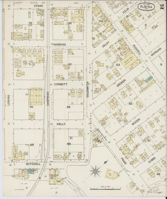 Sanborn Fire Insurance Map from Albina, Multnomah County, Oregon (1887), Sheet #0002 - Historic Sanborn Fire Insurance Map Print, vintage old map wall art, antique decor, genealogy gift, Oregon Oregon map