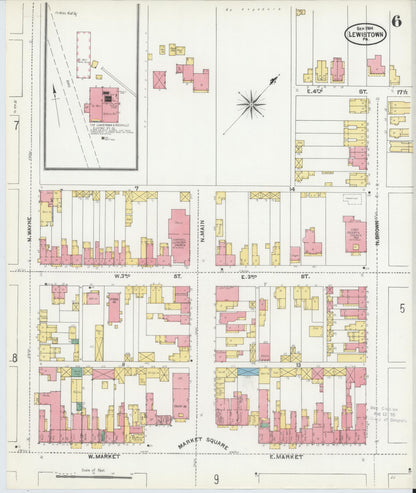 Sanborn Fire Insurance Map from Lewistown, Mifflin County, Pennsylvania (1904), Sheet #0006 - Complete Map Set gallery image, historic Sanborn map, vintage wall art, Pennsylvania Pennsylvania