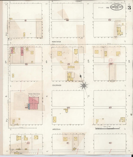 Sanborn Fire Insurance Map from Corinne, Box Elder County, Utah (1930), Sheet #0003 - Historic Sanborn Fire Insurance Map Print, vintage old map wall art, antique decor, genealogy gift, Utah Utah map