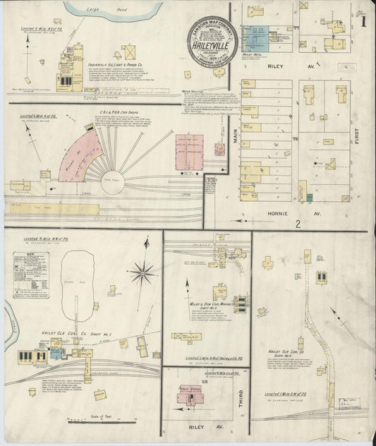 Sanborn Fire Insurance Map from Hailyville, Pittsburg County, Oklahoma. (1909) – Historic Sanborn Fire Insurance Map Print