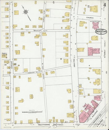 Sanborn Fire Insurance Map from Montezuma, Macon County, Georgia (1920), Sheet #0004 - Complete Map Set gallery image, historic Sanborn map, vintage wall art, Georgia Georgia