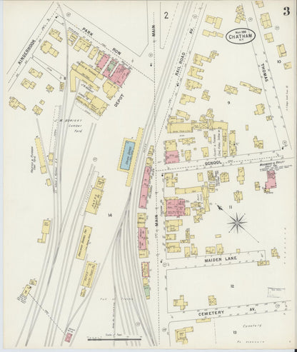 Sanborn Fire Insurance Map from Chatham, Columbia County, New York (1898), Sheet #0003 - Complete Map Set gallery image, historic Sanborn map, vintage wall art, New York New York