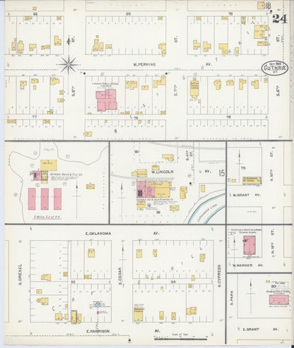 Sanborn Fire Insurance Map from Guthrie, Logain County, Oklahoma (1903), Sheet #0024 - Complete Map Set gallery image, historic Sanborn map, vintage wall art, Oklahoma Oklahoma