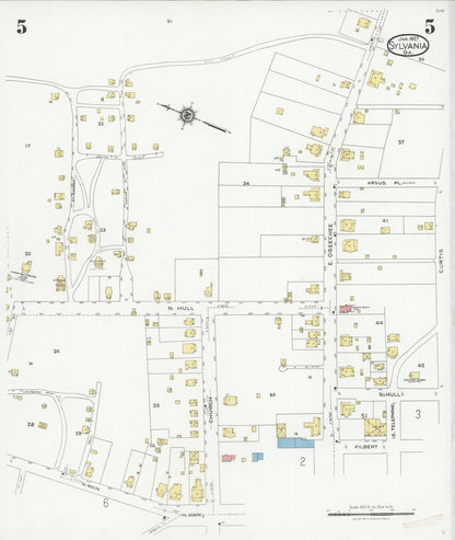 Sanborn Fire Insurance Map from Sylvania, Screven County, Georgia (1927), Sheet #0005 - Complete Map Set gallery image, historic Sanborn map, vintage wall art, Georgia Georgia