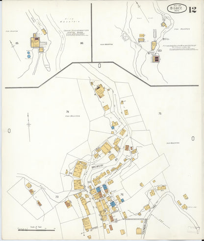 Sanborn Fire Insurance Map from Bisbee, Cochise County, Arizona (1906), Sheet #0012 - Complete Map Set gallery image, historic Sanborn map, vintage wall art, Arizona Arizona