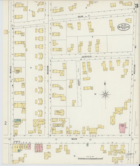 Sanborn Fire Insurance Map from Madison, Somerset County, Maine (1897), Sheet #0003 - Historic Sanborn Fire Insurance Map Print, vintage old map wall art, antique decor, genealogy gift, Maine Maine map