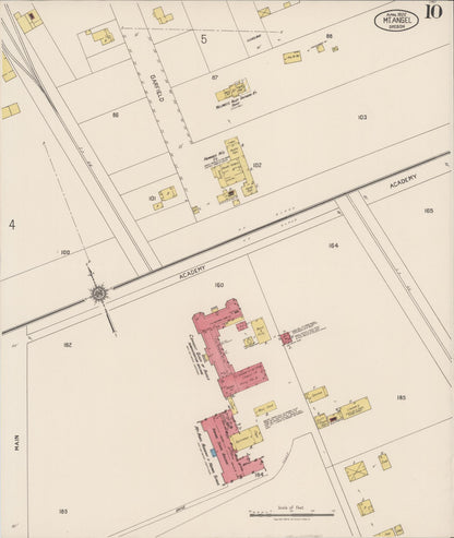 Sanborn Fire Insurance Map from Mount Angel, Marion County, Oregon (1922), Sheet #0010 - Complete Map Set gallery image, historic Sanborn map, vintage wall art, Oregon Oregon