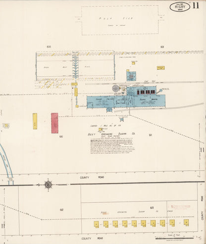 Sanborn Fire Insurance Map from Rigby, Jefferson County, Idaho (1921), Sheet #0011 - Complete Map Set gallery image, historic Sanborn map, vintage wall art, Idaho Idaho