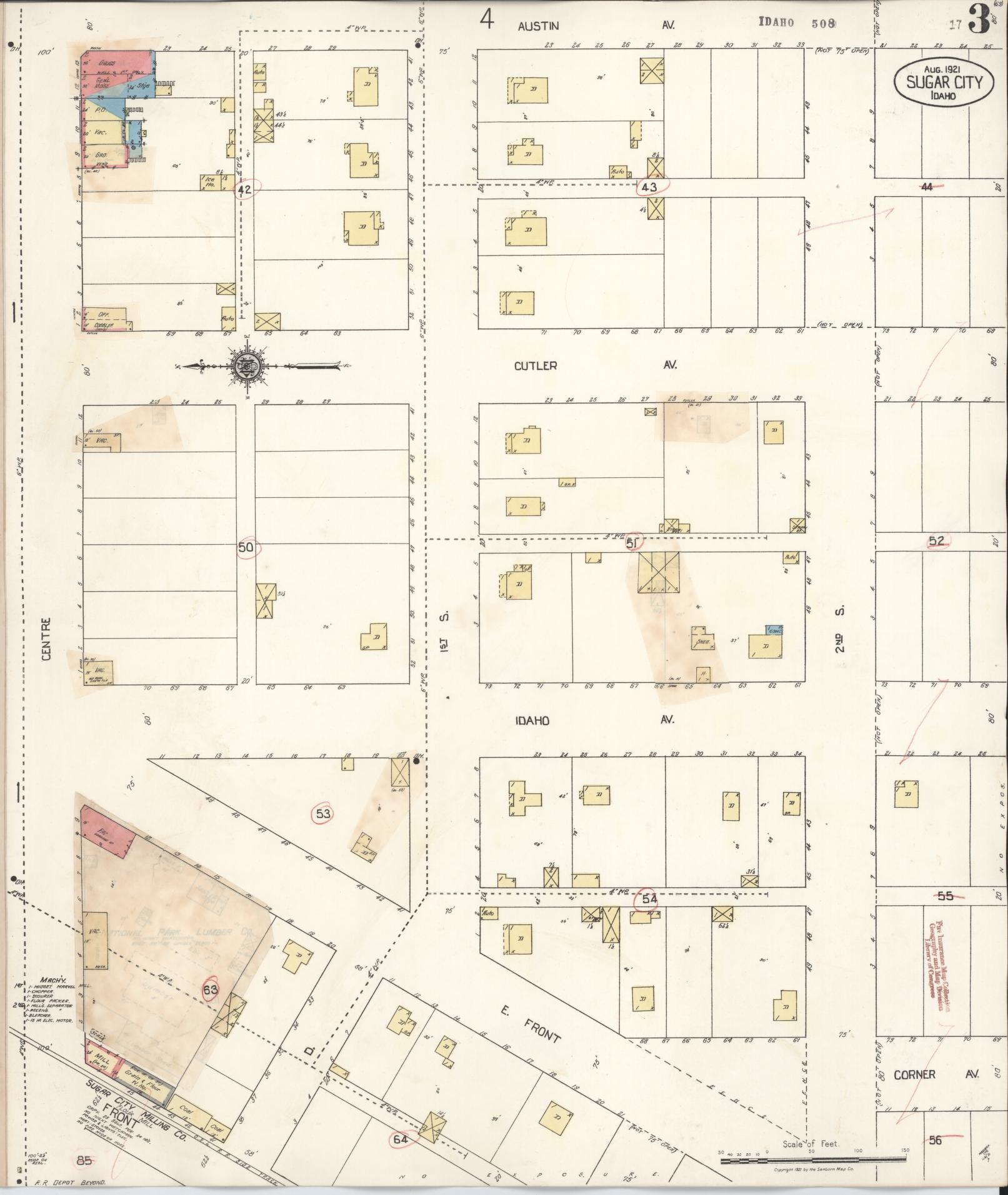 Sanborn Fire Insurance Map from Sugar City, Madison County, Idaho (1929), Sheet #0003 - Complete Map Set gallery image, historic Sanborn map, vintage wall art, Idaho Idaho