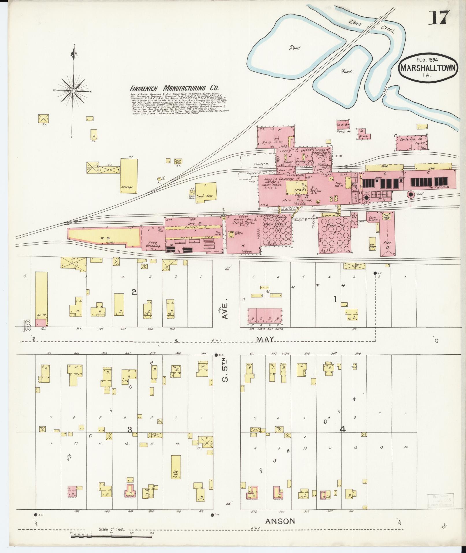 Sanborn Fire Insurance Map from Marshalltown, Marshall County, Iowa (1894), Sheet #0017 - Historic Sanborn Fire Insurance Map Print