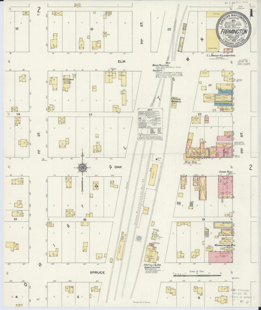 Sanborn Fire Insurance Map from Farmington, Dakota County, Minnesota (1910), Sheet #0001 - Historic Sanborn Fire Insurance Map Print, vintage old map wall art, antique decor, genealogy gift, Minnesota Minnesota map