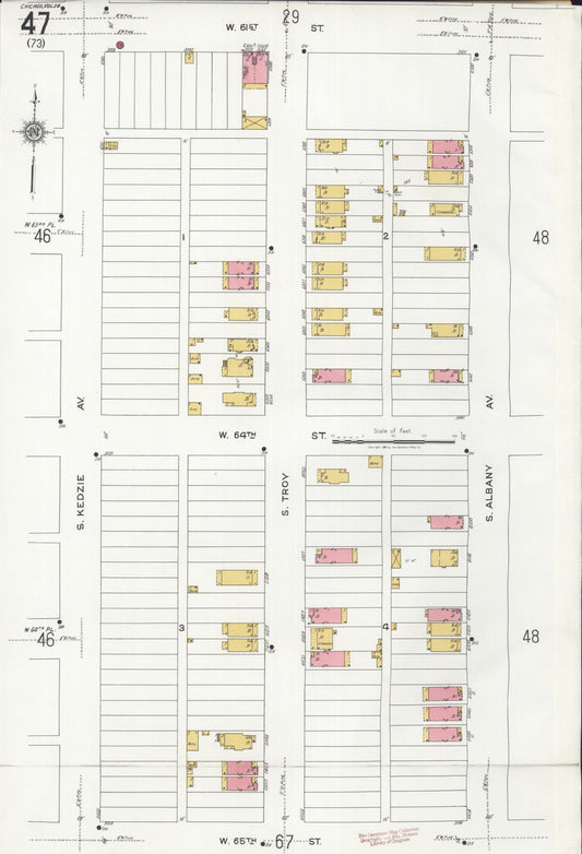 Sanborn Fire Insurance Map from Chicago, Cook County, Illinois (1920), Sheet #0047 - Historic Sanborn Fire Insurance Map Print, vintage old map wall art, antique decor, genealogy gift, Illinois Illinois map