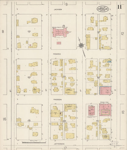 Sanborn Fire Insurance Map from Corvallis, Benton County, Oregon (1912), Sheet #0011 - Complete Map Set gallery image, historic Sanborn map, vintage wall art, Oregon Oregon