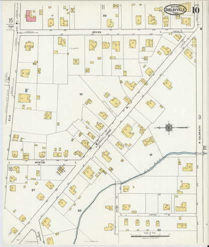 Sanborn Fire Insurance Map from Shelbyville, Bedford County, Tennessee (1921), Sheet #0010 - Complete Map Set gallery image, historic Sanborn map, vintage wall art, Tennessee Tennessee