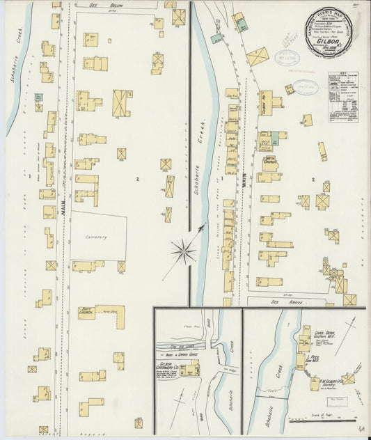 Sanborn Fire Insurance Map from Gilboa, Schoharie County, New York (1898), Sheet #0001 - Historic Sanborn Fire Insurance Map Print, vintage old map wall art, antique decor, genealogy gift, New York New York map
