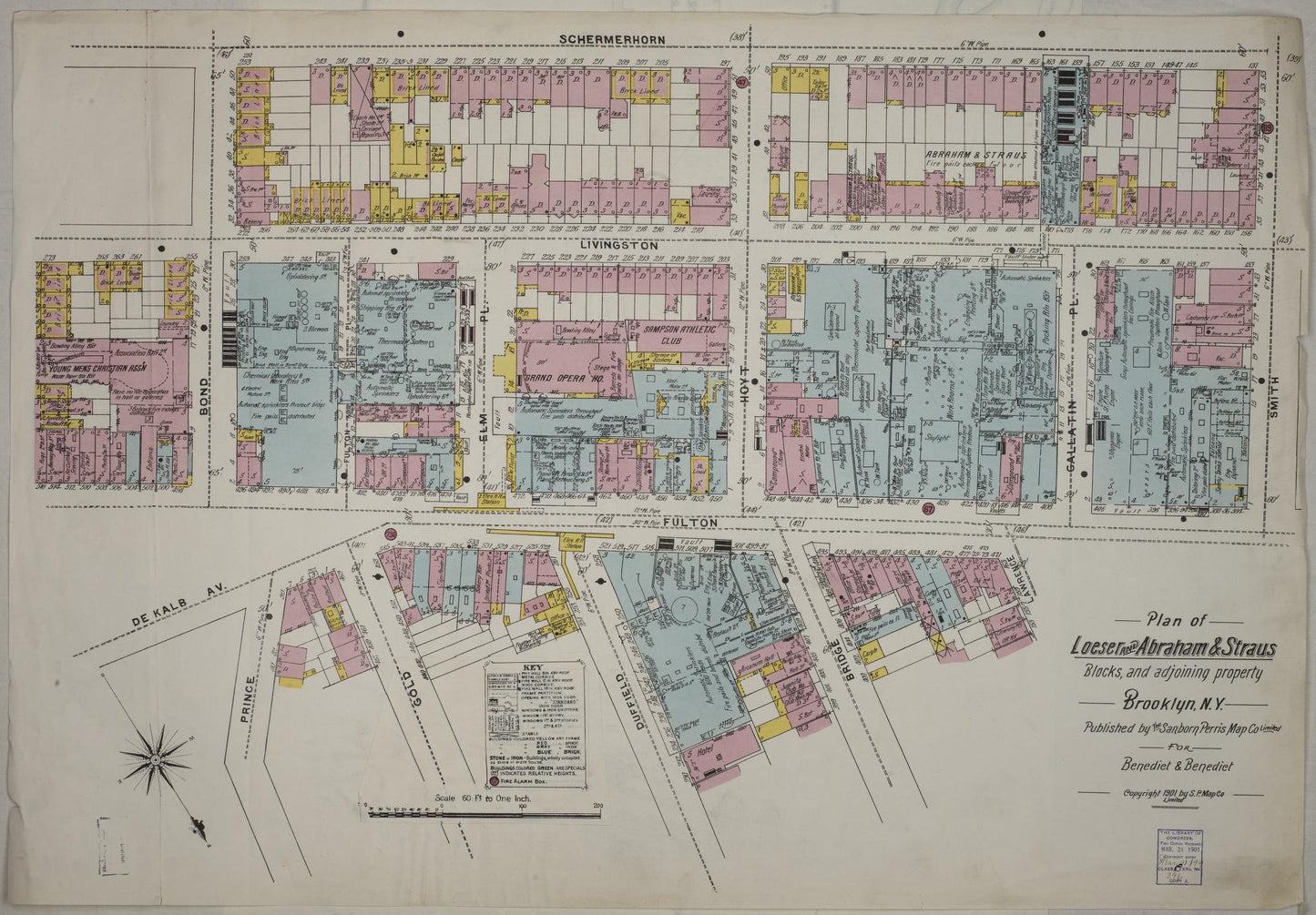 Sanborn Fire Insurance Map from Brooklyn, Kings County, New York. (1901) – Historic Sanborn Fire Insurance Map Print