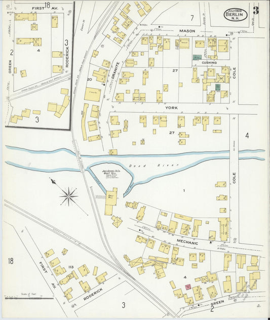 Sanborn Fire Insurance Map from Berlin, Coos County, New Hampshire (1909), Sheet #0003