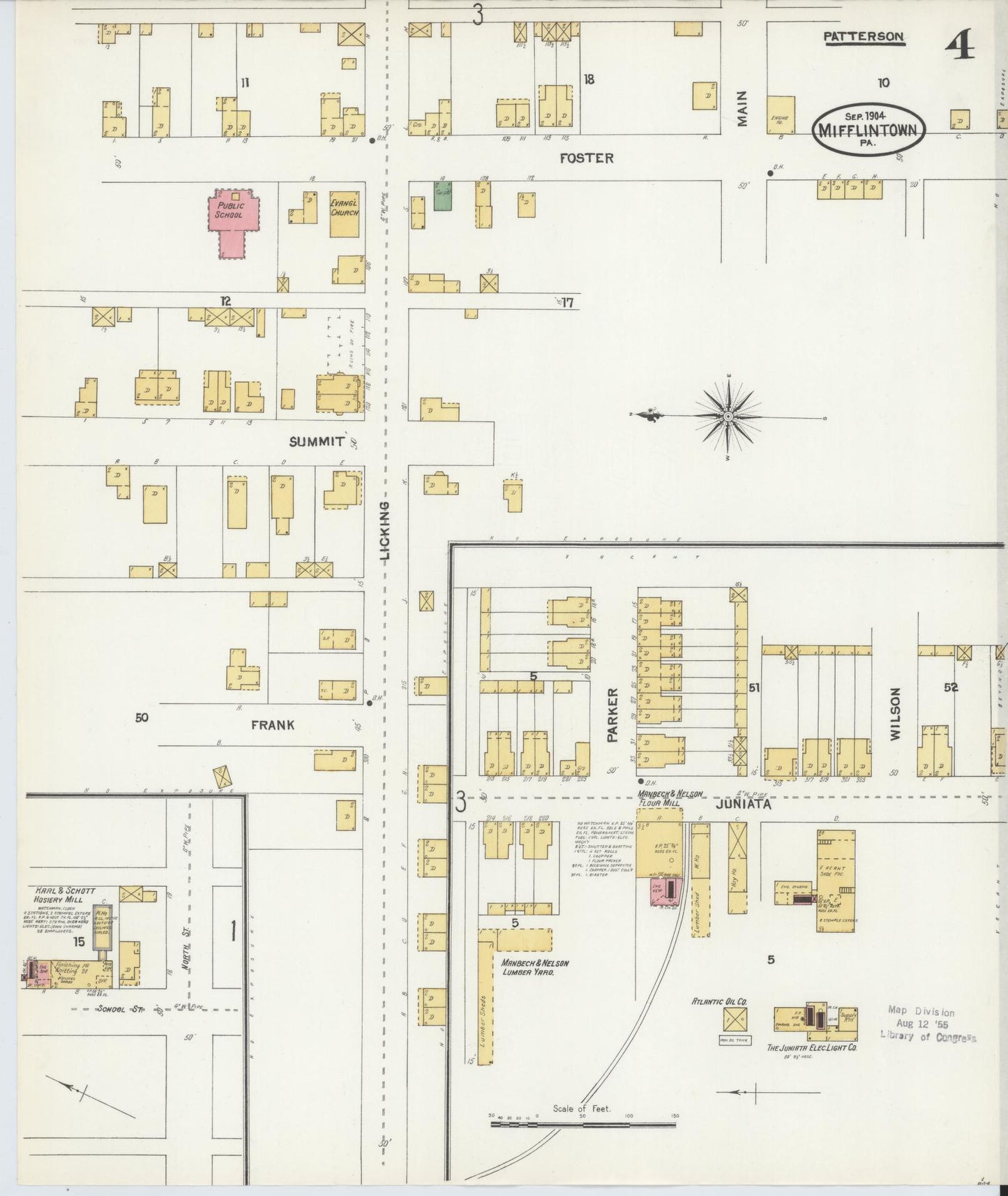Sanborn Fire Insurance Map from Mifflintown, Juniata County, Pennsylvania (1904), Sheet #0004 - Complete Map Set gallery image, historic Sanborn map, vintage wall art, Pennsylvania Pennsylvania