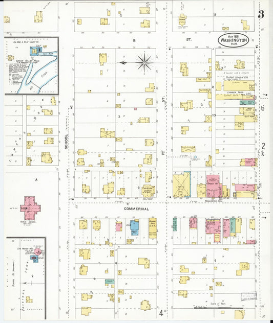 Sanborn Fire Insurance Map from Washington, Washington County, Kansas (1905), Sheet #0003 - Historic Sanborn Fire Insurance Map Print, vintage old map wall art, antique decor, genealogy gift, Kansas Kansas map