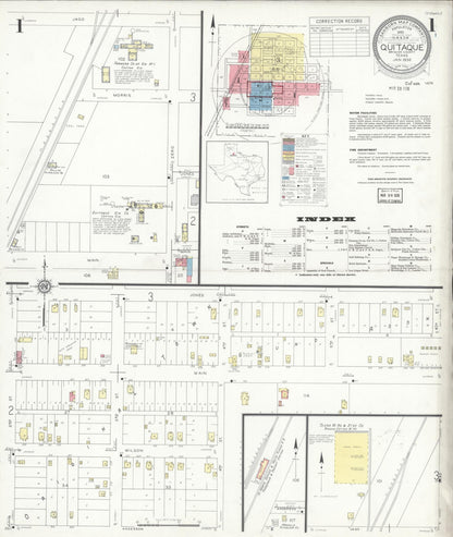 Sanborn Fire Insurance Map from Quitaque, Briscoe County, Texas (1936), Sheet #0001 - Complete Map Set gallery image, historic Sanborn map, vintage wall art, Texas Texas