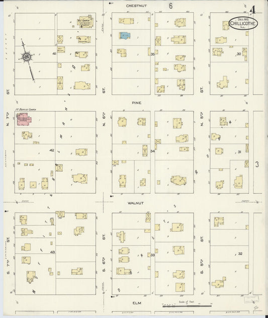 Sanborn Fire Insurance Map from Chillicothe, Peoria County, Illinois (1913), Sheet #0004 - Historic Sanborn Fire Insurance Map Print, vintage old map wall art, antique decor, genealogy gift, Illinois Illinois map