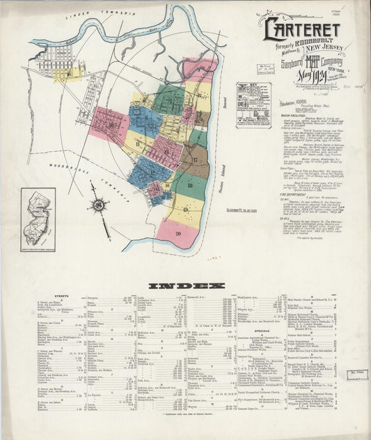 Sanborn Fire Insurance Map from Carteret, Middlesex County, New Jersey. (1924) – Historic Sanborn Fire Insurance Map Print
