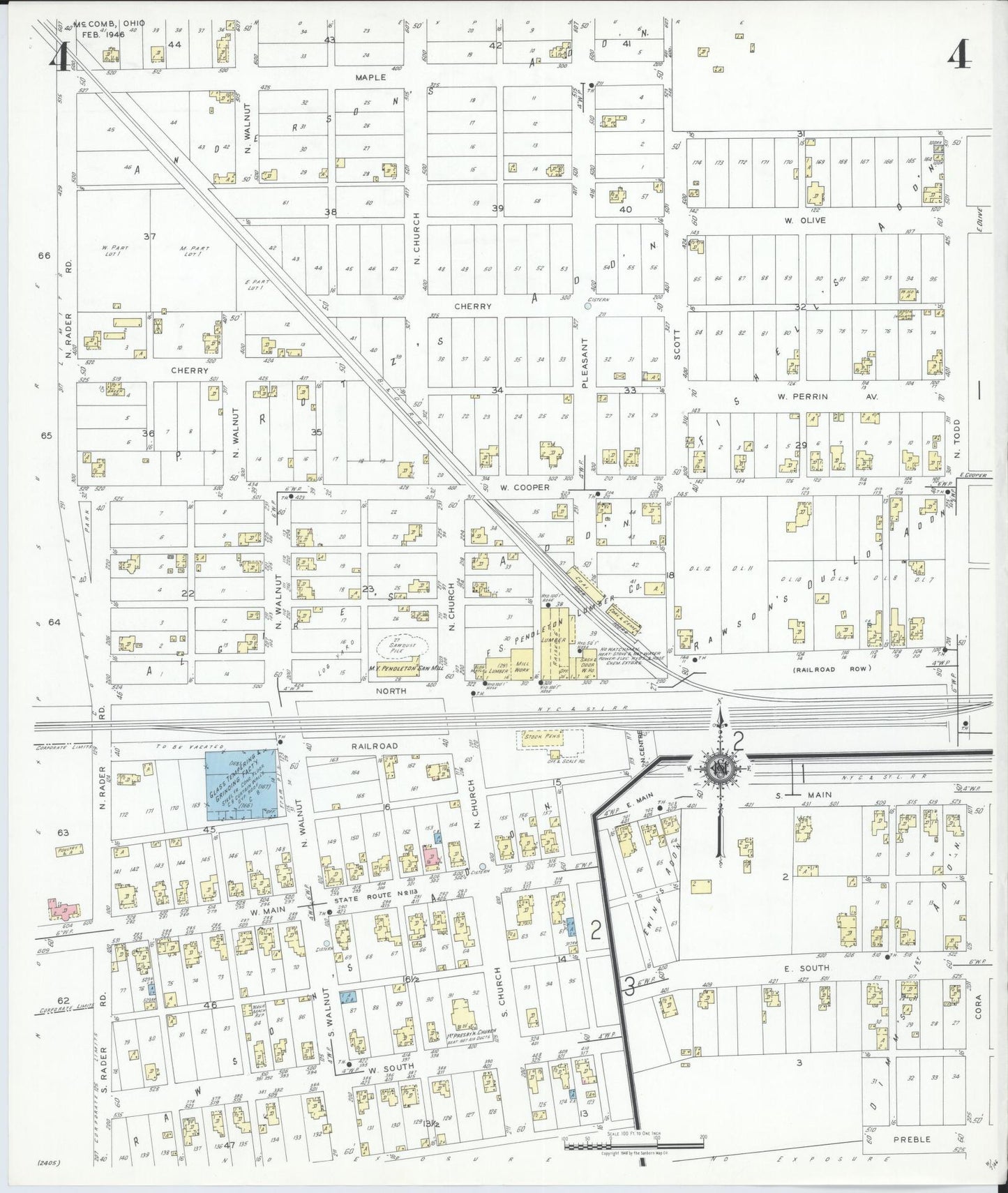 Sanborn Fire Insurance Map from McComb, Hancock County, Ohio (1946), Sheet #0004 - Complete Map Set gallery image, historic Sanborn map, vintage wall art, Ohio Ohio