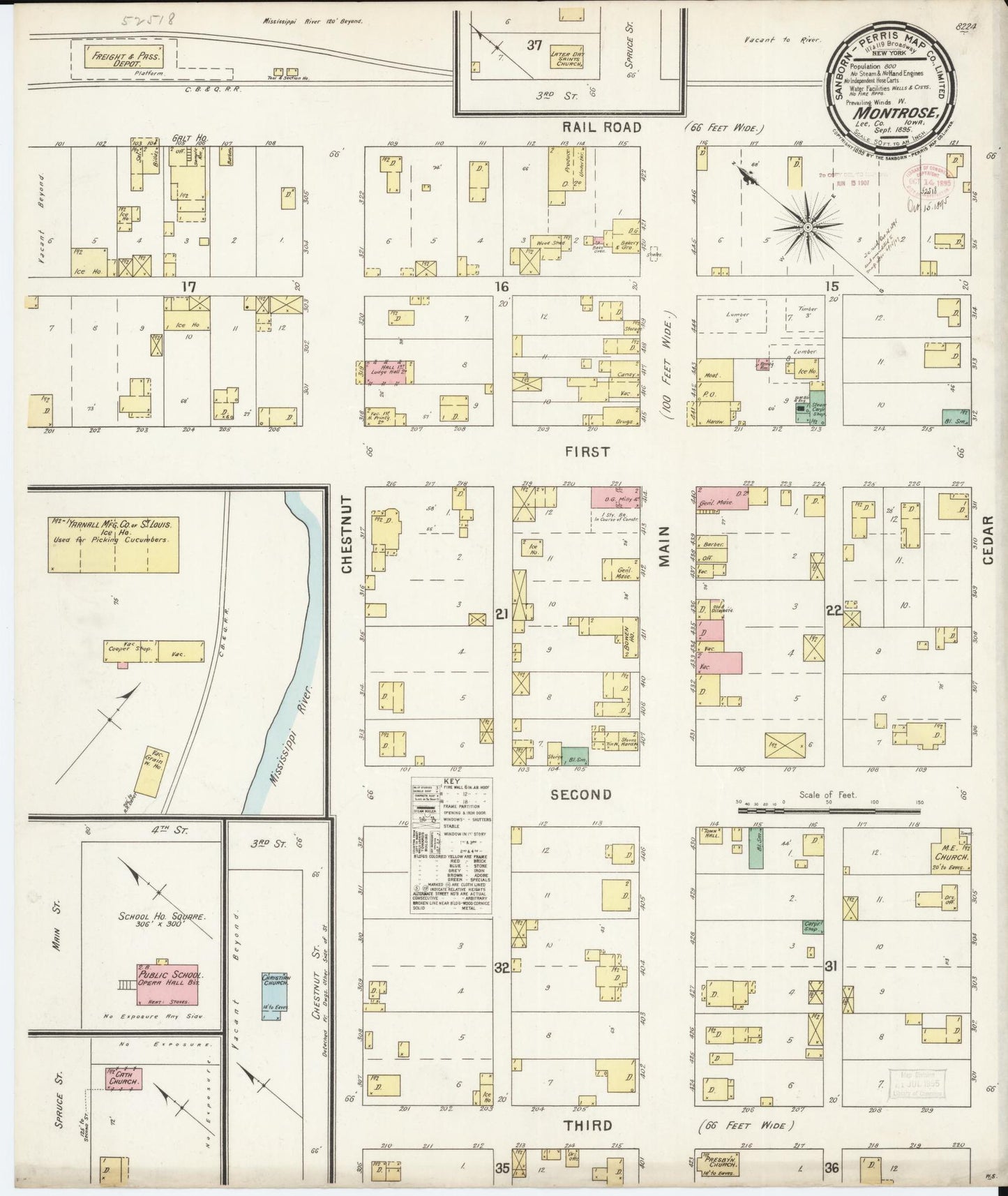 Sanborn Fire Insurance Map from Montrose, Lee County, Iowa. (1895) – Map View