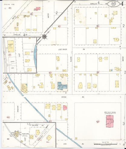 Sanborn Fire Insurance Map from Arco, Butte County, Idaho (1931), Sheet #0004 - Complete Map Set gallery image, historic Sanborn map, vintage wall art, Idaho Idaho