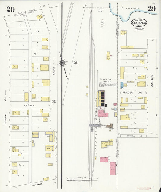 Sanborn Fire Insurance Map from Centralia, Marion, Clinton, Jefferson, and Washington Counties, Illinois (1924), Sheet #0029 - Historic Sanborn Fire Insurance Map Print, vintage old map wall art, antique decor, genealogy gift, Illinois Illinois map