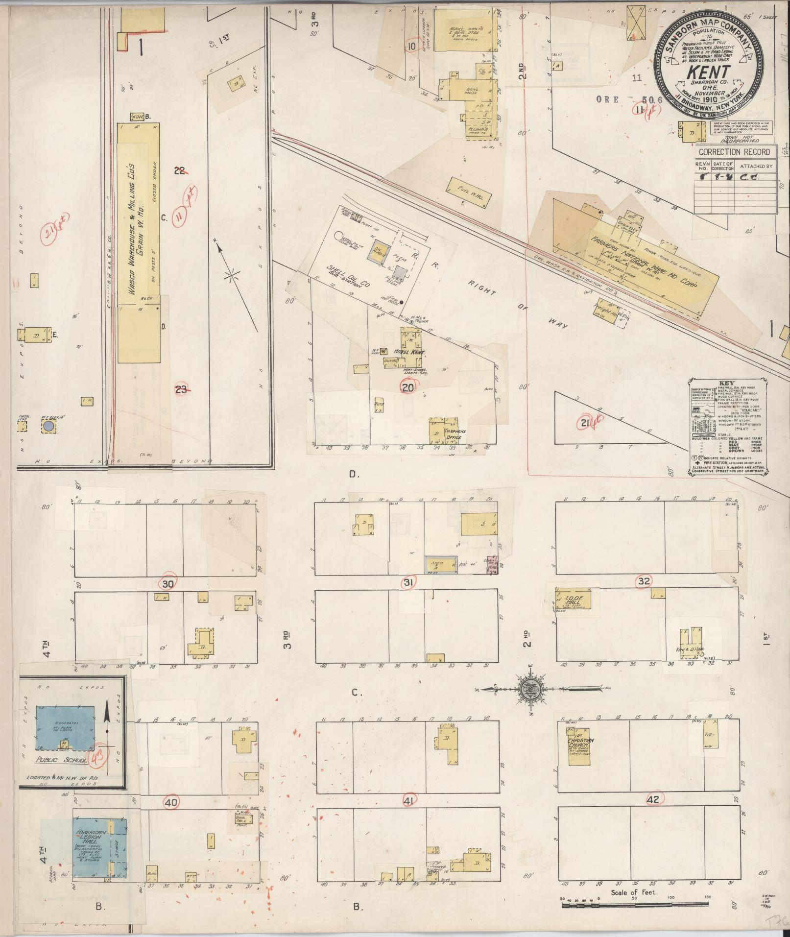 Sanborn Fire Insurance Map from Kent, Sherman County, Oregon (1931), Sheet #0001 - Historic Sanborn Fire Insurance Map Print, vintage old map wall art, antique decor, genealogy gift, Oregon Oregon map