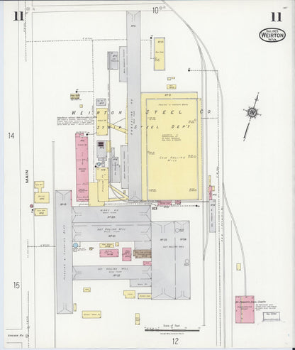 Sanborn Fire Insurance Map from Weirton, Hancock County, West Virginia (1923), Sheet #0011 - Complete Map Set gallery image, historic Sanborn map, vintage wall art, West Virginia West Virginia