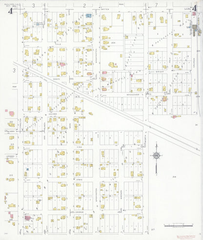 Sanborn Fire Insurance Map from Sullivan, Moultrie County, Illinois (1932), Sheet #0004 - Historic Sanborn Fire Insurance Map Print, vintage old map wall art, antique decor, genealogy gift, Illinois Illinois map