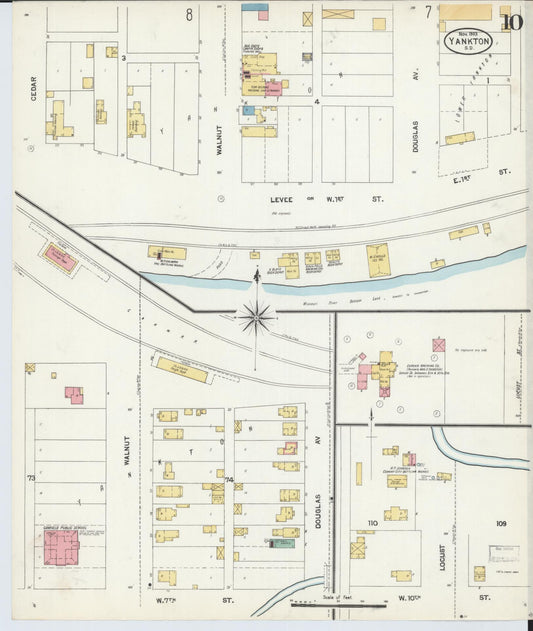 Sanborn Fire Insurance Map from Yankton, Yankton County, South Dakota (1903), Sheet #0009 - Historic Sanborn Fire Insurance Map Print, vintage old map wall art, antique decor, genealogy gift, South Dakota South Dakota map