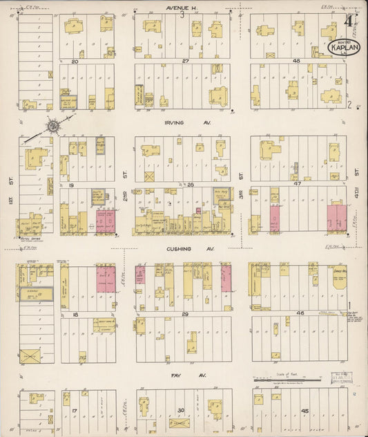 Sanborn Fire Insurance Map from Kaplan, Vermilion Parish, Louisiana (1921), Sheet #0004 - Historic Sanborn Fire Insurance Map Print, vintage old map wall art, antique decor, genealogy gift, Louisiana Louisiana map