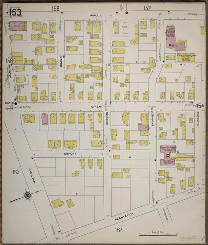 Sanborn Fire Insurance Map from Worcester, Worcester County, Massachusetts (1910), Sheet #0153 - Historic Sanborn Fire Insurance Map Print, vintage old map wall art, antique decor, genealogy gift, Massachusetts Massachusetts map
