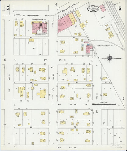 Sanborn Fire Insurance Map from Saint James, Watonwan County, Minnesota (1924), Sheet #0005 - Complete Map Set gallery image, historic Sanborn map, vintage wall art, Minnesota Minnesota