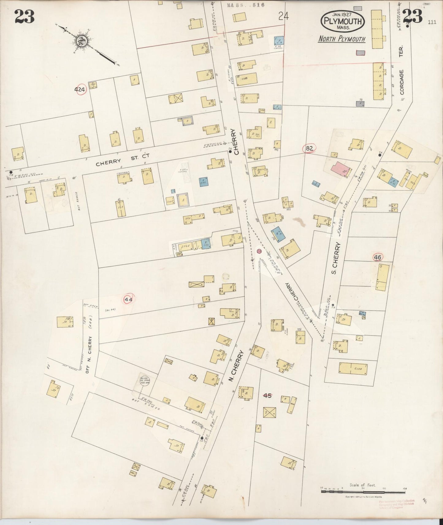 Sanborn Fire Insurance Map from Plymouth, Plymouth County, Massachusetts (1948), Sheet #0023 - Complete Map Set gallery image, historic Sanborn map, vintage wall art, Massachusetts Massachusetts