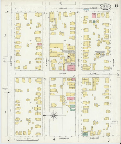 Sanborn Fire Insurance Map from Ithaca, Tompkins County, New York (1898), Sheet #0006 - Complete Map Set gallery image, historic Sanborn map, vintage wall art, New York New York