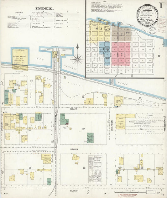 Sanborn Fire Insurance Map from Antioch, Contra Costa County, California. (1900) – Historic Sanborn Fire Insurance Map Print