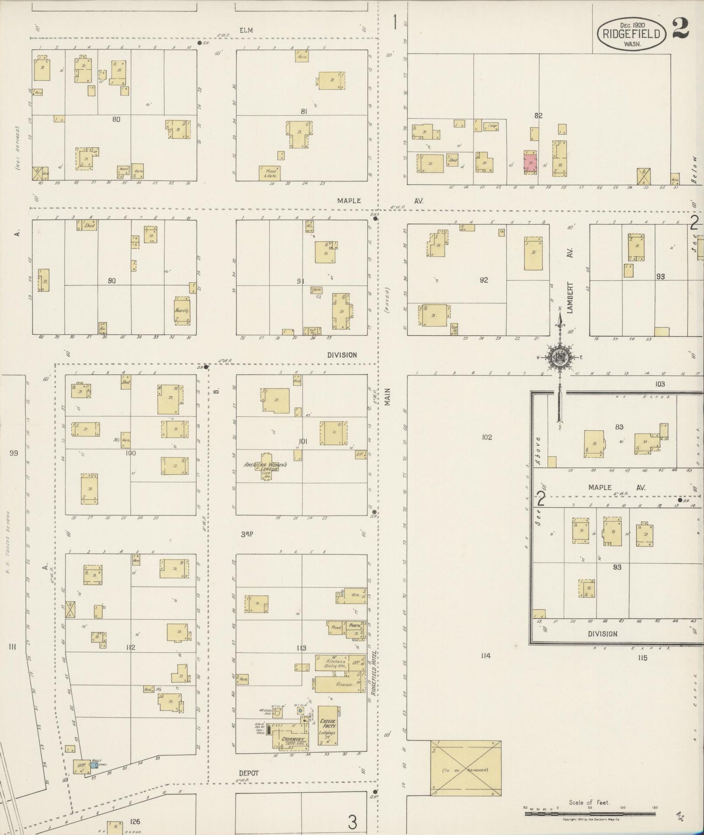 Sanborn Fire Insurance Map from Ridgefield, Clark County, Washington (1920), Sheet #0003 - Historic Sanborn Fire Insurance Map Print, vintage old map wall art, antique decor, genealogy gift, Washington Washington map