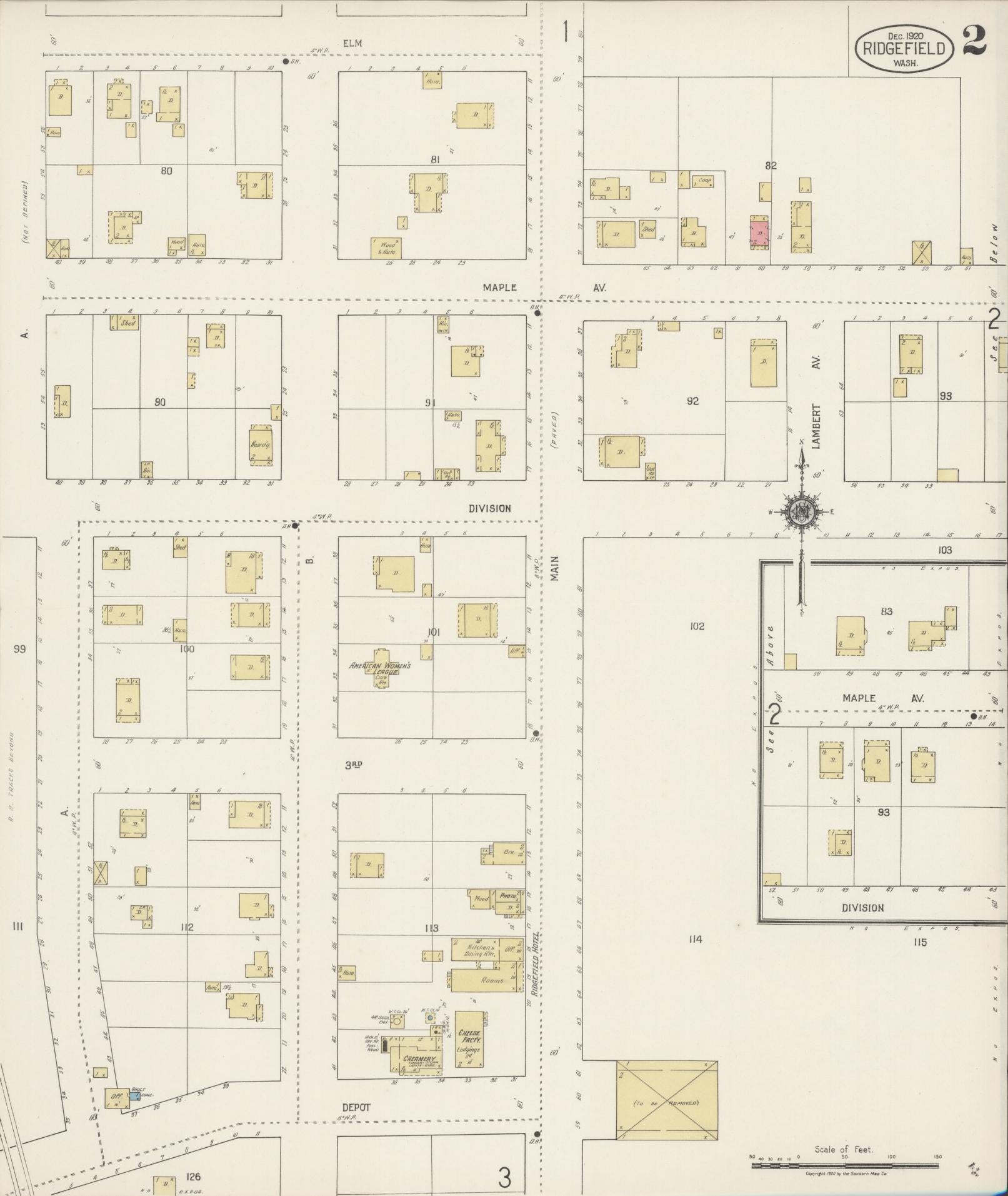 Sanborn Fire Insurance Map from Ridgefield, Clark County, Washington (1920), Sheet #0003 - Historic Sanborn Fire Insurance Map Print, vintage old map wall art, antique decor, genealogy gift, Washington Washington map