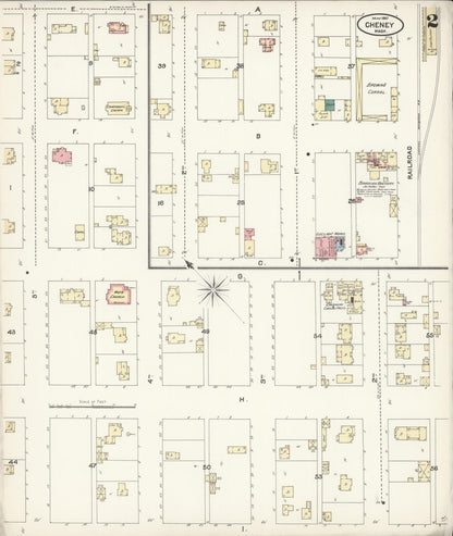 Sanborn Fire Insurance Map from Cheney, Spokane County, Washington (1897), Sheet #0002 - Complete Map Set gallery image, historic Sanborn map, vintage wall art, Washington Washington