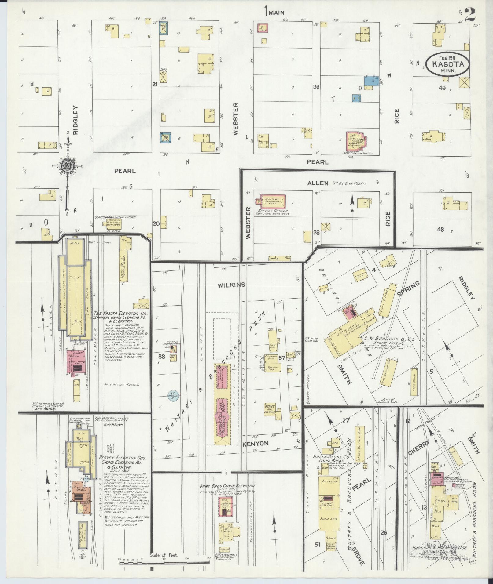 Sanborn Fire Insurance Map from Kasota, Le Sueur County, Minnesota (1911), Sheet #0002 - Complete Map Set gallery image, historic Sanborn map, vintage wall art, Minnesota Minnesota