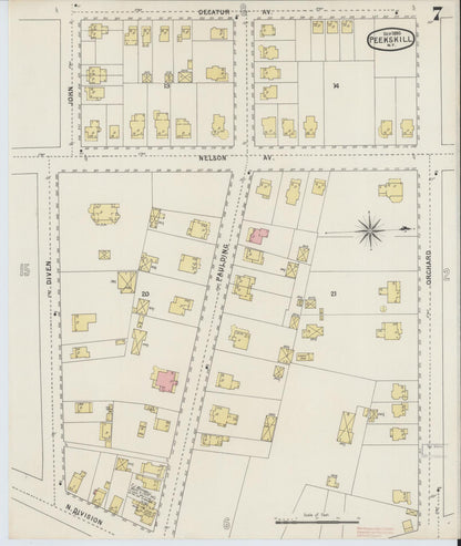 Sanborn Fire Insurance Map from Peekskill, Westchester County, New York (1895), Sheet #0007 - Complete Map Set gallery image, historic Sanborn map, vintage wall art, New York New York