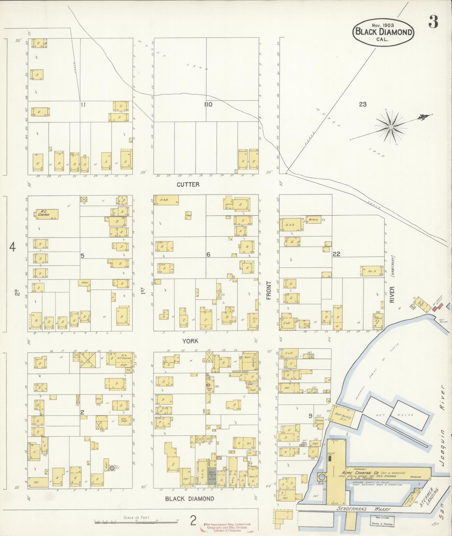 Sanborn Fire Insurance Map from Black Diamond, Contra Costa, California (1903), Sheet #0003 - Historic Sanborn Fire Insurance Map Print, vintage old map wall art, antique decor, genealogy gift, California California map
